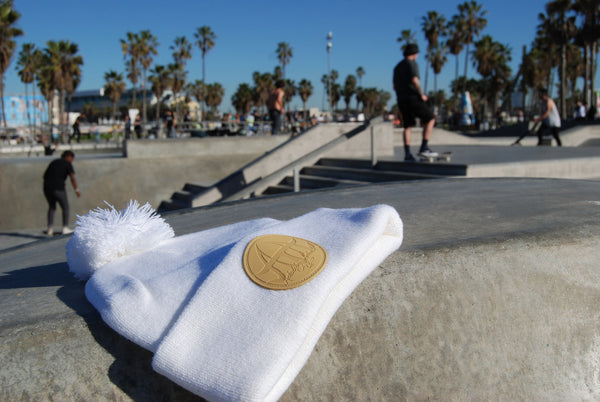 ATA Pom Beanie (White)